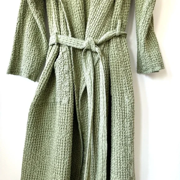 Forest Linen Like-New Men’s Waffle Knit Robe L/XL - Picture 8 of 14